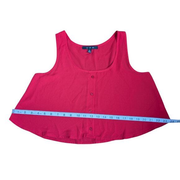 U2B Red Flowy Summer Tank Top with Buttons Women Size S - Picture 4 of 8